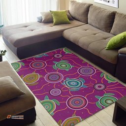 Vibe Hoodie Area Rug Aboriginal Turtle Purple Australia Dot Patterns RLT20