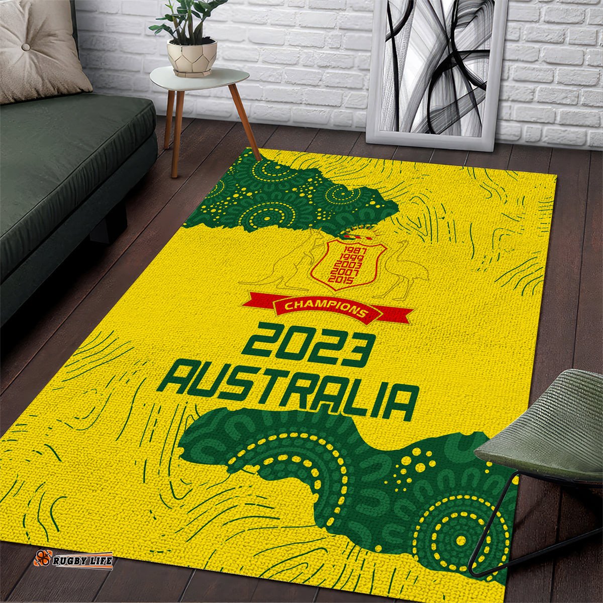 Australia Cricket Area Rug History Commemorative World Cup Winners