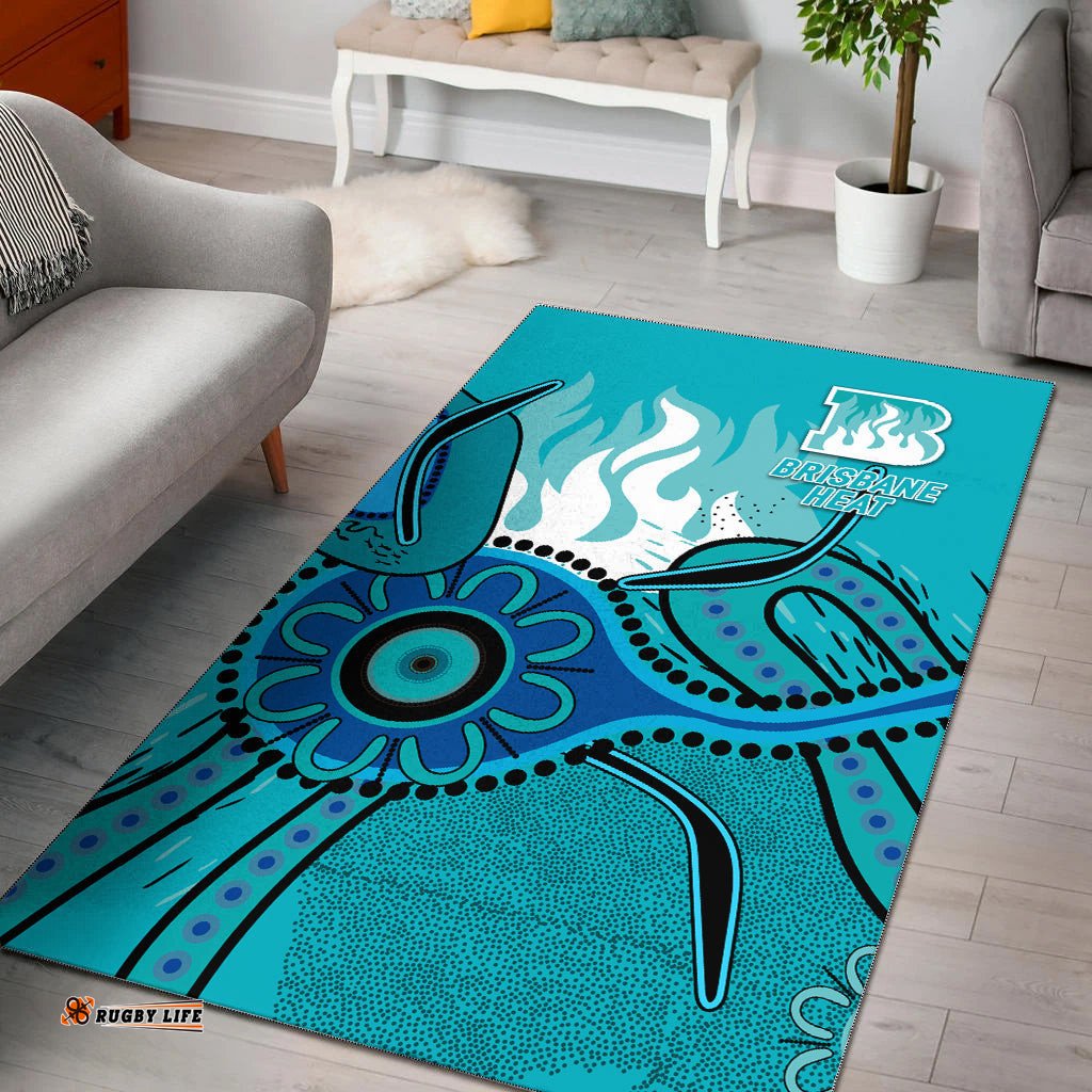 Brisbane Heat Aboriginal Cricket Area Rug