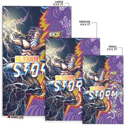 Storm Aboriginal Rugby Area Rug Super Storm Thunder Power 03