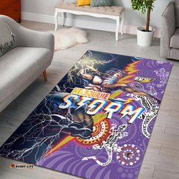 Storm Aboriginal Rugby Area Rug Super Storm Thunder Power 03