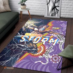 Storm Aboriginal Rugby Area Rug Super Storm Thunder Power 03