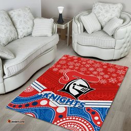 Knights Rugby Christmas Area Rug Merry Xmas Mix Aboriginal Art