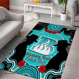 Brisbane Heat ANZAC 2024 Area Rug Lest We Forget Poppy Mix Camouflage