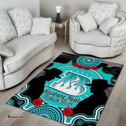 Brisbane Heat ANZAC 2024 Area Rug Lest We Forget Poppy Mix Camouflage