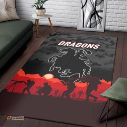 St. George Illawarra Dragons ANZAC Area Rug Simple Style Black