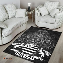 Celtic Area Rug Brittany Flag With Celtic Cross