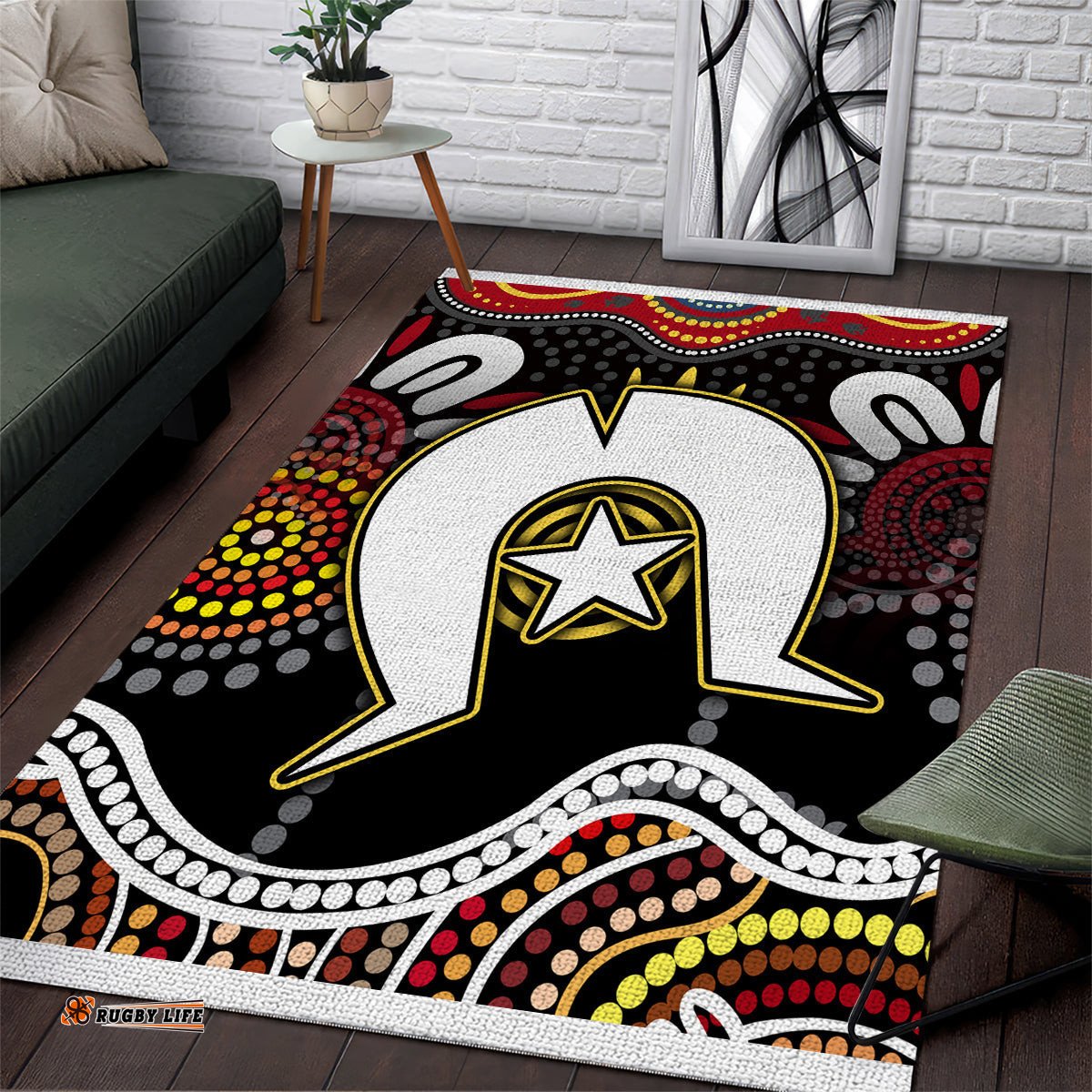 Torest Trait Islands Mix Aboriginal Pattern Area Rug 06