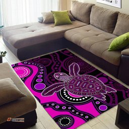 Aboriginal Turtle Area Rug Pink Style 07
