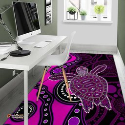 Aboriginal Turtle Area Rug Pink Style 07