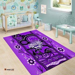 Hobart Hurricanes Cricket Area Rug Happy Australia Day Aboriginal Art