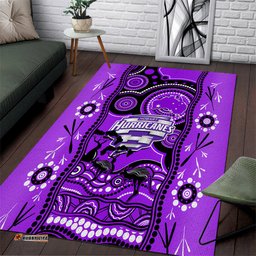 Hobart Hurricanes Cricket Area Rug Happy Australia Day Aboriginal Art