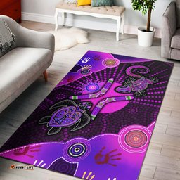 Aboriginal NAIDOC Week Purple Turtle Lizard Sun Area Rug RLT20