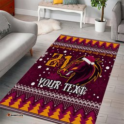 Custom Broncos Rugby Area Rug Heart Of All Queenland Christmas Vibe Unique