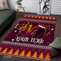 Custom Broncos Rugby Area Rug Heart Of All Queenland Christmas Vibe Unique