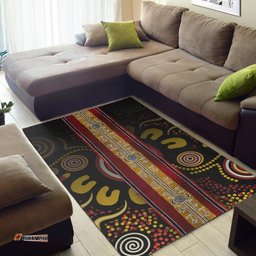 Vibe Hoodie Area Rug Aboriginal Dot Panting Art Stripe Lines RLT20
