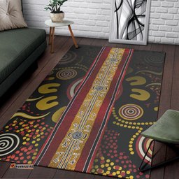 Vibe Hoodie Area Rug Aboriginal Dot Panting Art Stripe Lines RLT20