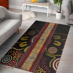 Vibe Hoodie Area Rug Aboriginal Dot Panting Art Stripe Lines RLT20