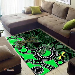 aboriginal dragonfly area rug green style tee aussie