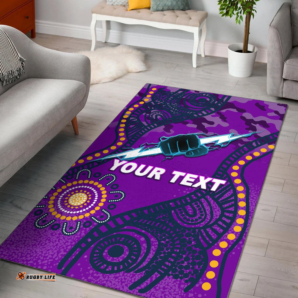 Custom Personalised Storm Rugby ANZAC Day Camouflage Indigenous Art Area Rug
