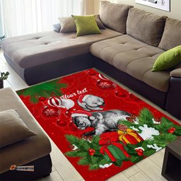 Personalised Wombat Lover Area Rug Australia Merry Christmas Aboriginal