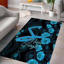 Strikers Cricket Never Forget Custom Area Rug ANZAC Day with Poppy Aboriginal