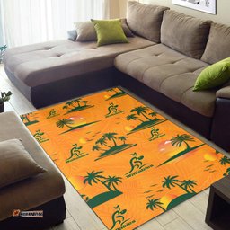 Wallabies Australian Rugby Area Rug Hawaii Style