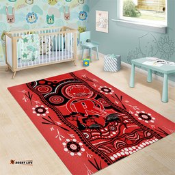 Melbourne Renegades Cricket Area Rug Happy Australia Day Aboriginal Art