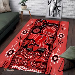 Melbourne Renegades Cricket Area Rug Happy Australia Day Aboriginal Art