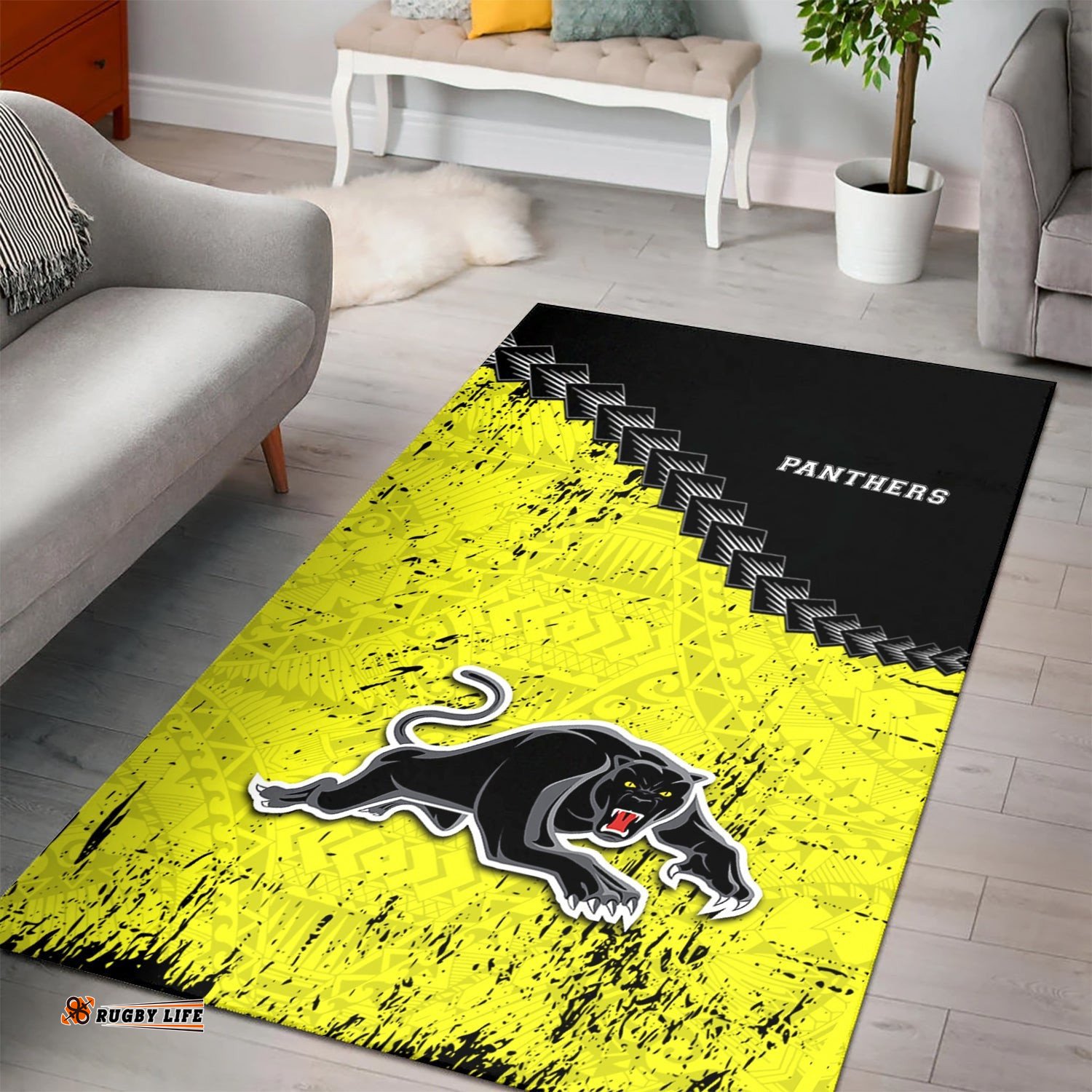 penrith panthers area rugs grunge polynesian tattoo nrl tee aussie