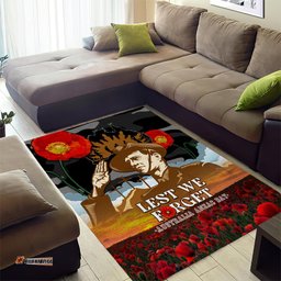 Australia ANZAC Day Area Rug Lest We Forget Australian Army Corps