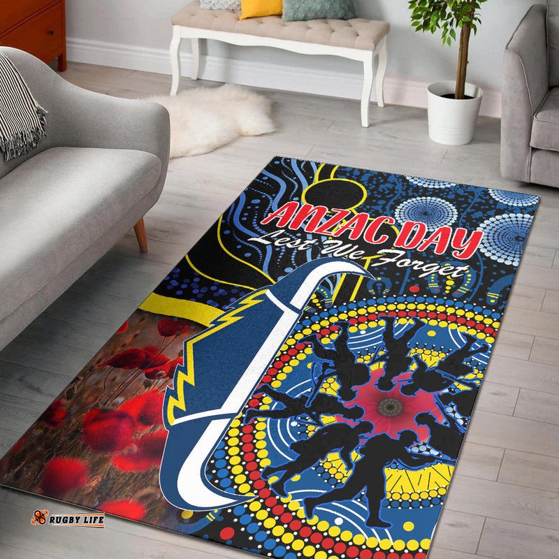 cowboys rugby anzac area rug aboriginal military and poppy flowers tee aussie
