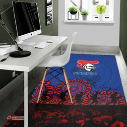 newcastle knights area rug aboriginal rugby anzac day poppy with soldiers nrl tee aussie