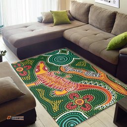 Custom Personalised Aboriginal Art Crocodile Area Rug You Are Number One
