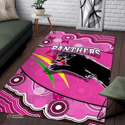 Panthers Rugby Area Rug Aboriginal Basic Style Pink