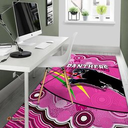 Panthers Rugby Area Rug Aboriginal Basic Style Pink