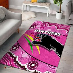 Panthers Rugby Area Rug Aboriginal Basic Style Pink