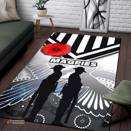Magpies Area Rug Collingwood ANZAC Day Special Version