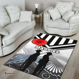 Magpies Area Rug Collingwood ANZAC Day Special Version