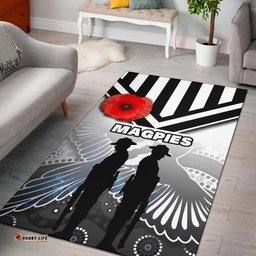 Magpies Area Rug Collingwood ANZAC Day Special Version