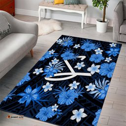 Australian Strikers Cricket Area Rug Baeuty Pacific Hibiscus and Polynesian Pattern