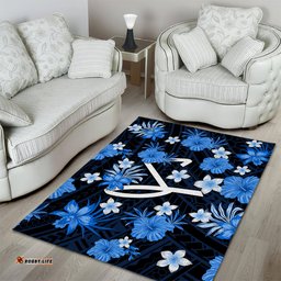 Australian Strikers Cricket Area Rug Baeuty Pacific Hibiscus and Polynesian Pattern