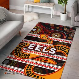 Parramatta Eels Area Rug Tribal Style Black