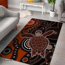 aboriginal turtle area rug brown style tee aussie