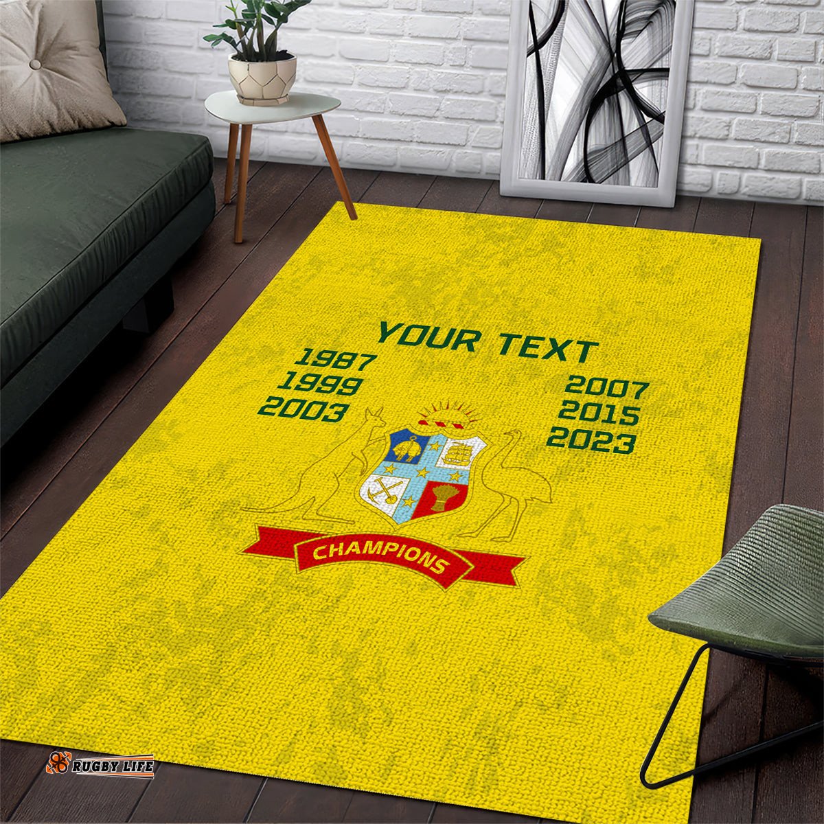 Custom Australia Cricket Area Rug History Champions World Cup Unique