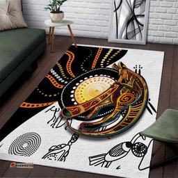 aboriginal kangaroo pattern dot art area rug ts04 tee aussie