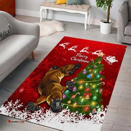 Australia Christmas Area Rug Aussie Platypus Xmas Vibes