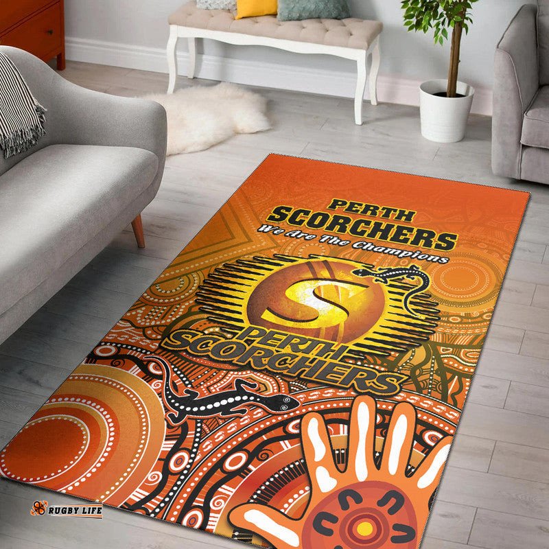Perth Scorchers Champions Area Rug Lizard Indigenous Aboriginal No2
