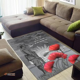 Remembrance Day Area Rug Soldier Australian Army Rising Sun With Red Poppy