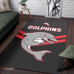 Dolphins Rugby Area Rug Sporty Style Ver.03